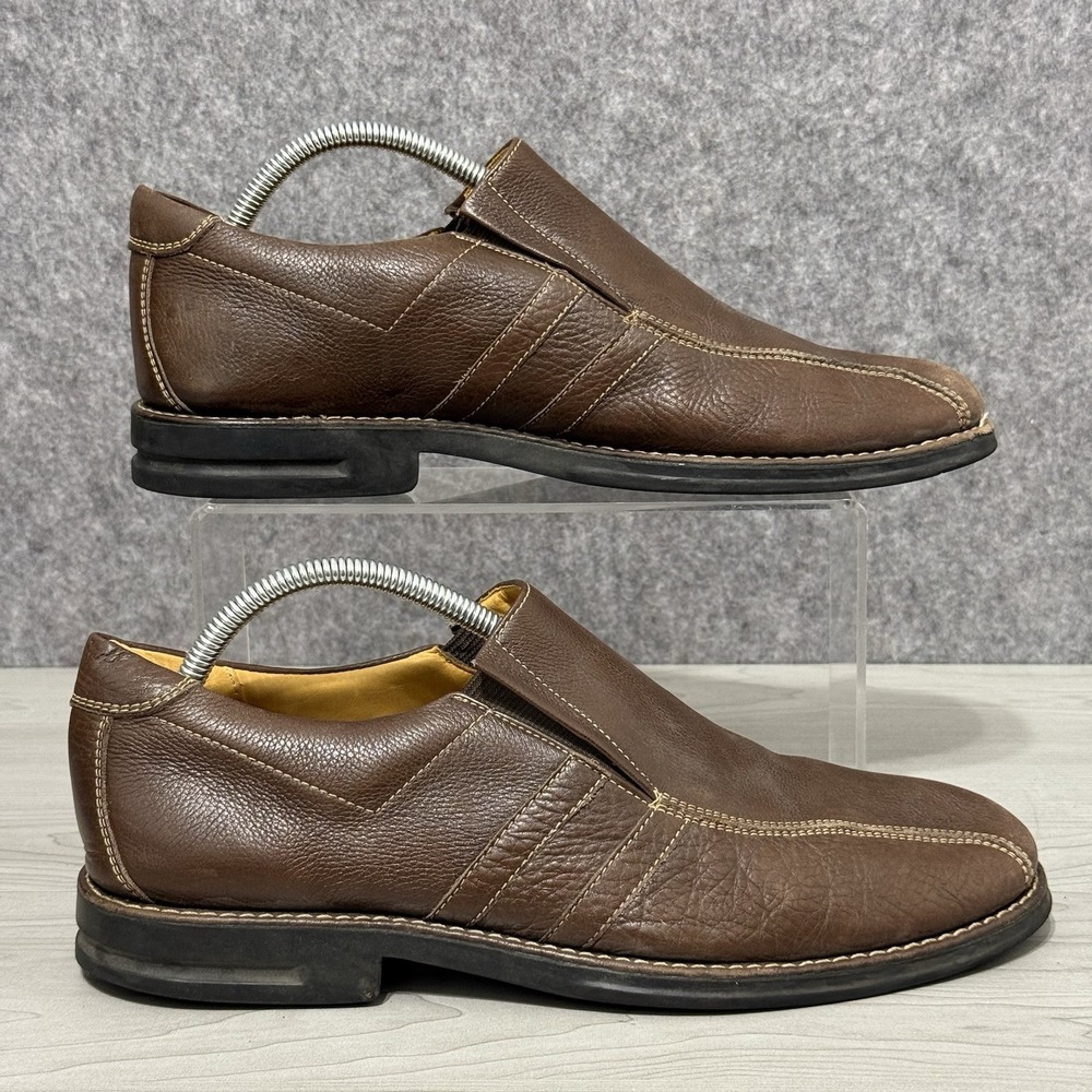 Sandro Moscoloni Men's Brown Leather Slip-On Loafers Dress Shoes Sz 10.5M